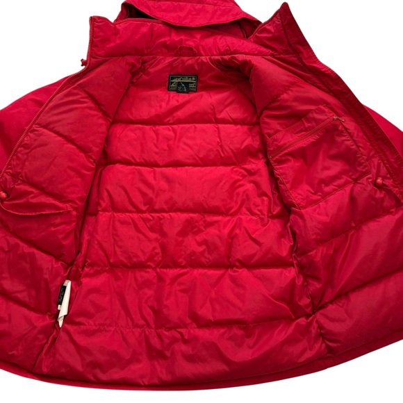 Vintage 90s Eddie Bauer Goose Down Red Snow Insulated Heavy Hooded Jacket Medium - Picture 10 of 15